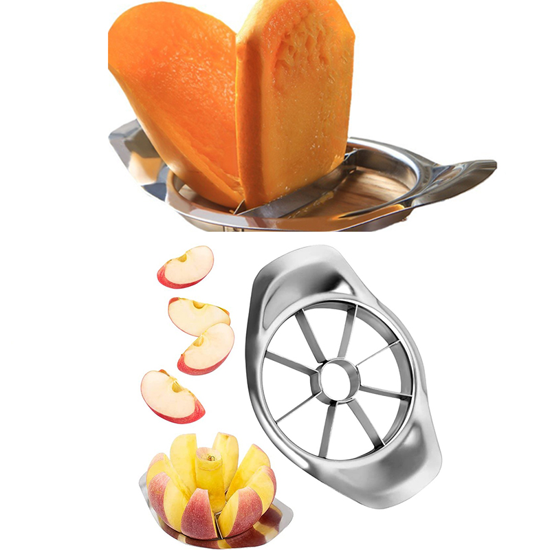 Mango Splitter Tool - เครื่องตัดมะม่วงสแตนเลสเครื่องหั่น Apple มีดคว้านผักใช้ง่ายในครัวที่ปอกผลไม้ที่ตัดเครื่องมือแบ่ง