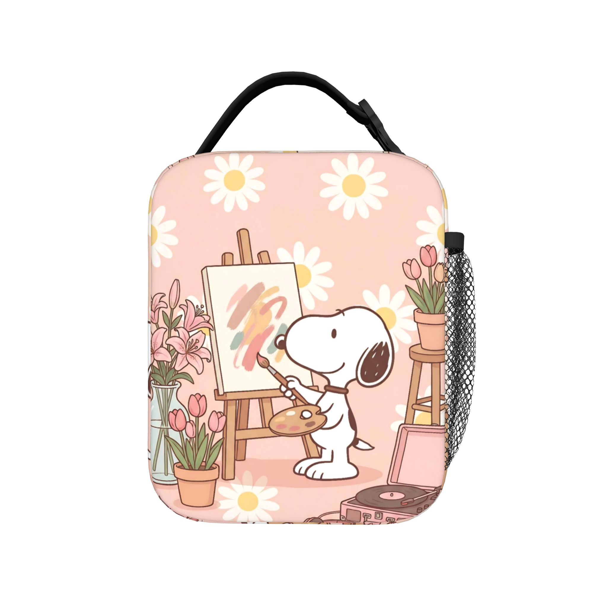 Meal Prep Bag - กระเป๋าใส่อาหารกลางวันแบบมีฉนวนลายสนูปปี้น่ารัก กระเป๋าเก็บความเย็นแบบพกพา กล่องใส่อาหาร กระเป๋าใส่อาหารกลางวันสำหรับโรงเรียน ปิกนิก ถุงเก็บอาหาร