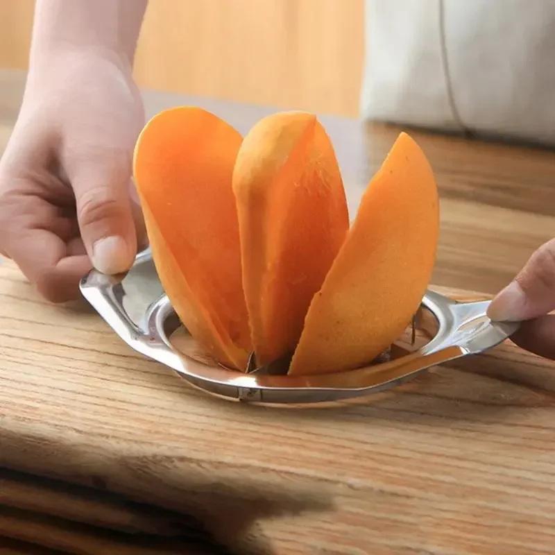 Mango Splitter Tool - 【xxx】 เครื่องตัดมะม่วง อุปกรณ์แยกชิ้นผลไม้ มีดมะม่วง เครื่องคว้านเมล็ดมะม่วง สแตนเลส