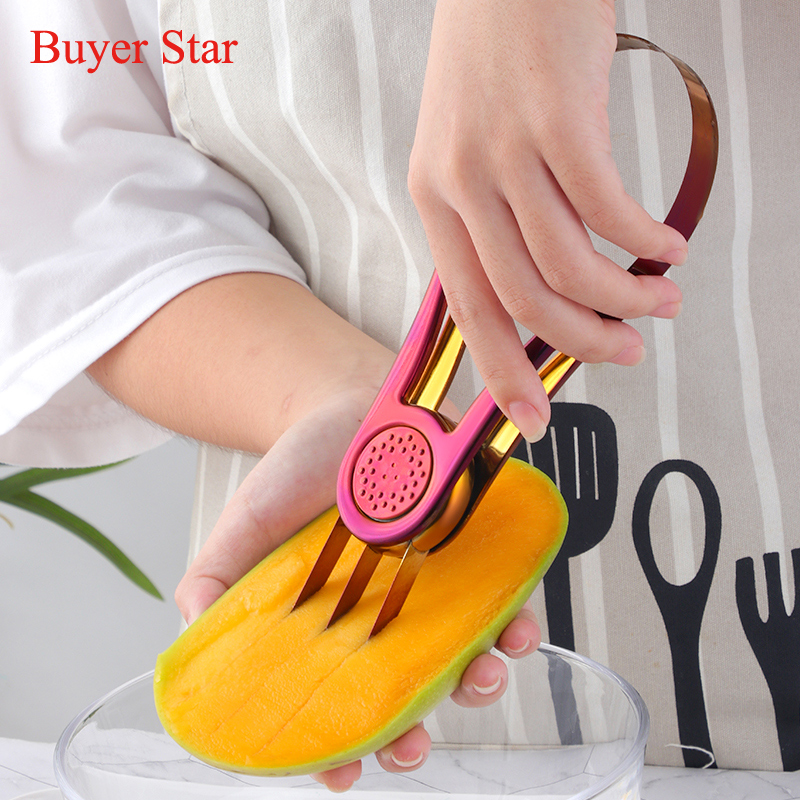 ใหม่สแตนเลสสตีลมะม่วง Splitter - Mango Splitter Tool บทวิจารณ์และราคา