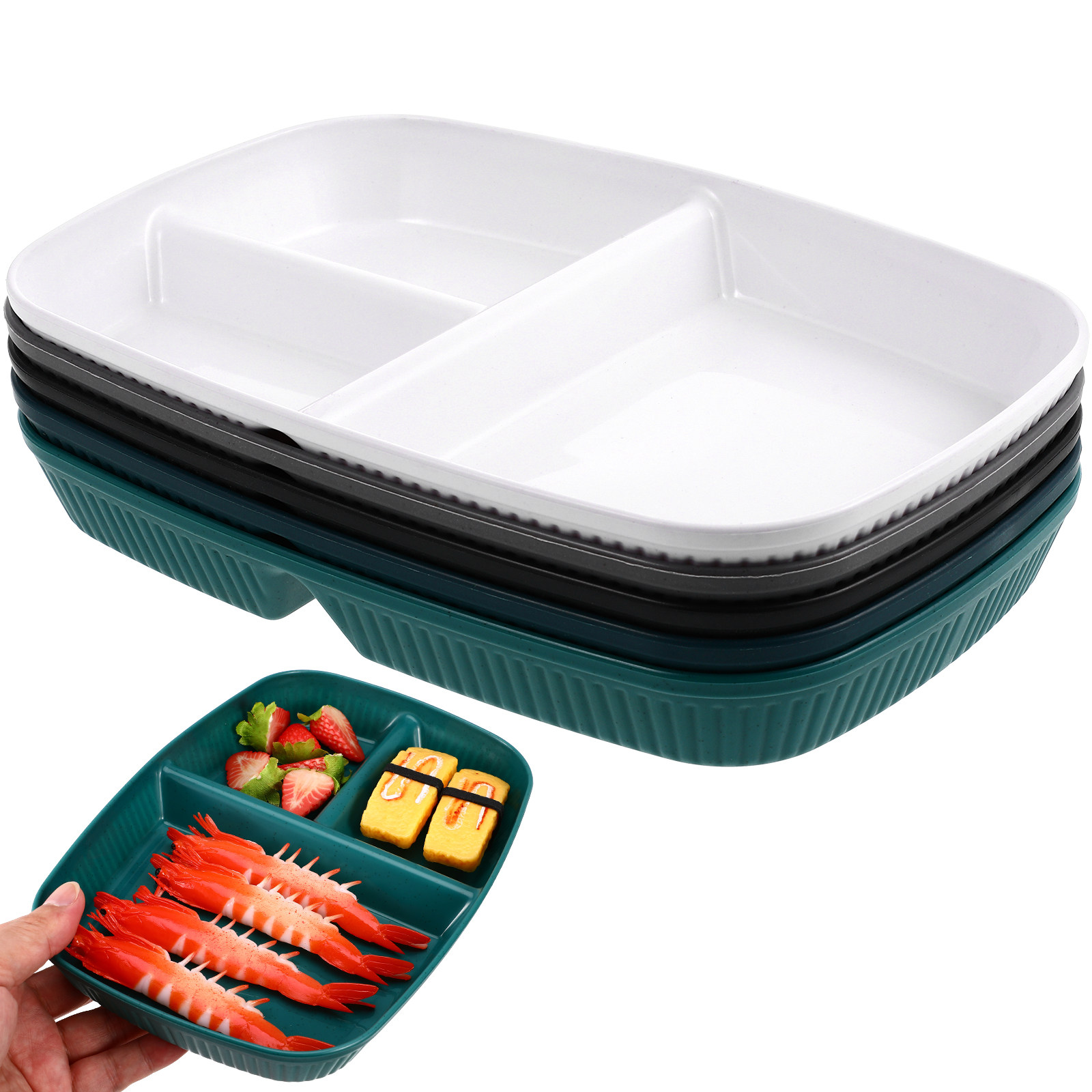 5 ชิ้น จานแบ่งช่องสำหรับควบคุม - Meal Prep Diet บทวิจารณ์และราคา